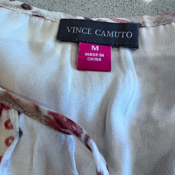 Paisley Ruffle Bell Sleeve Lined Tie Strings Sz Medium Boho Coastal Cowgirl - Picture 11 of 12